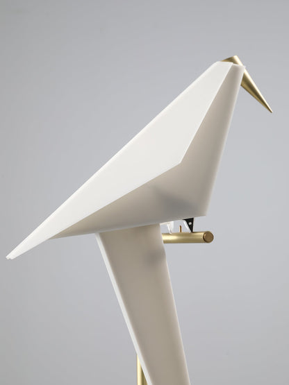 Paper Crane Bird Table Lamp | Integrated LED | Gold & White