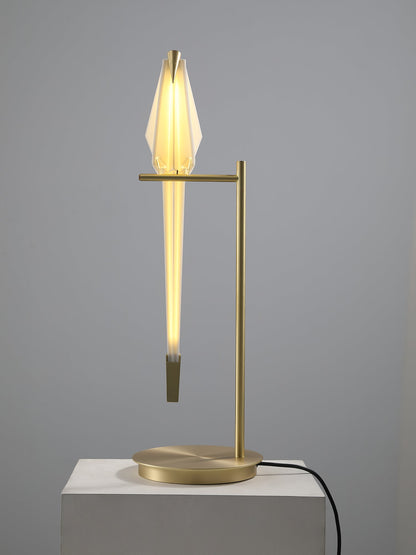 Paper Crane Bird Table Lamp | Integrated LED | Gold & White