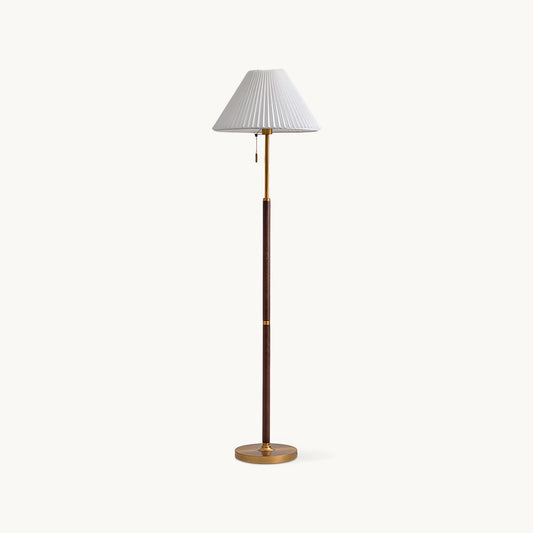 Wooden Floor Lamp | Walnut Finish | White Shade