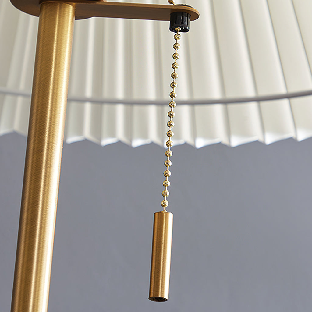 Wooden Floor Lamp | Walnut Finish | White Shade