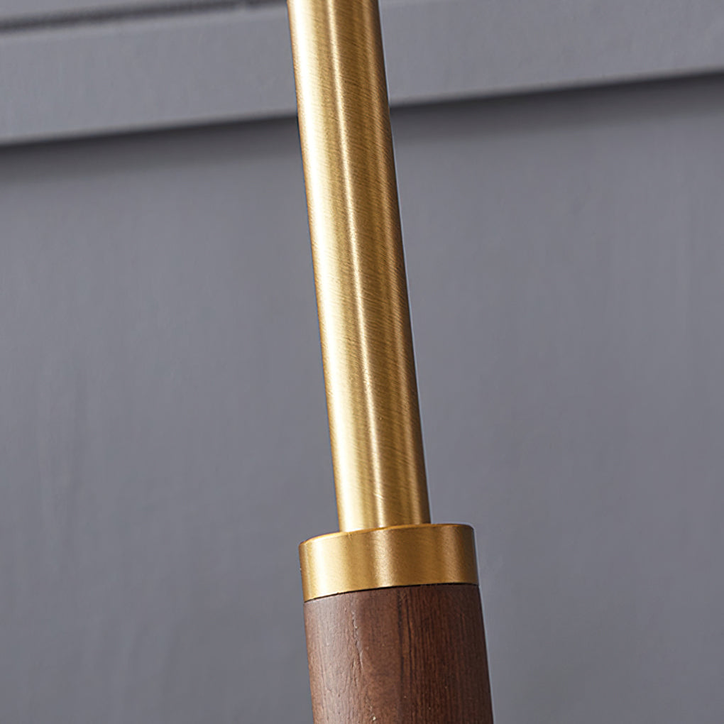 Wooden Floor Lamp | Walnut Finish | White Shade