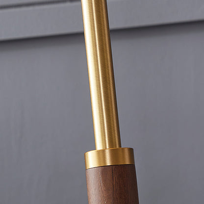 Wooden Floor Lamp | Walnut Finish | White Shade