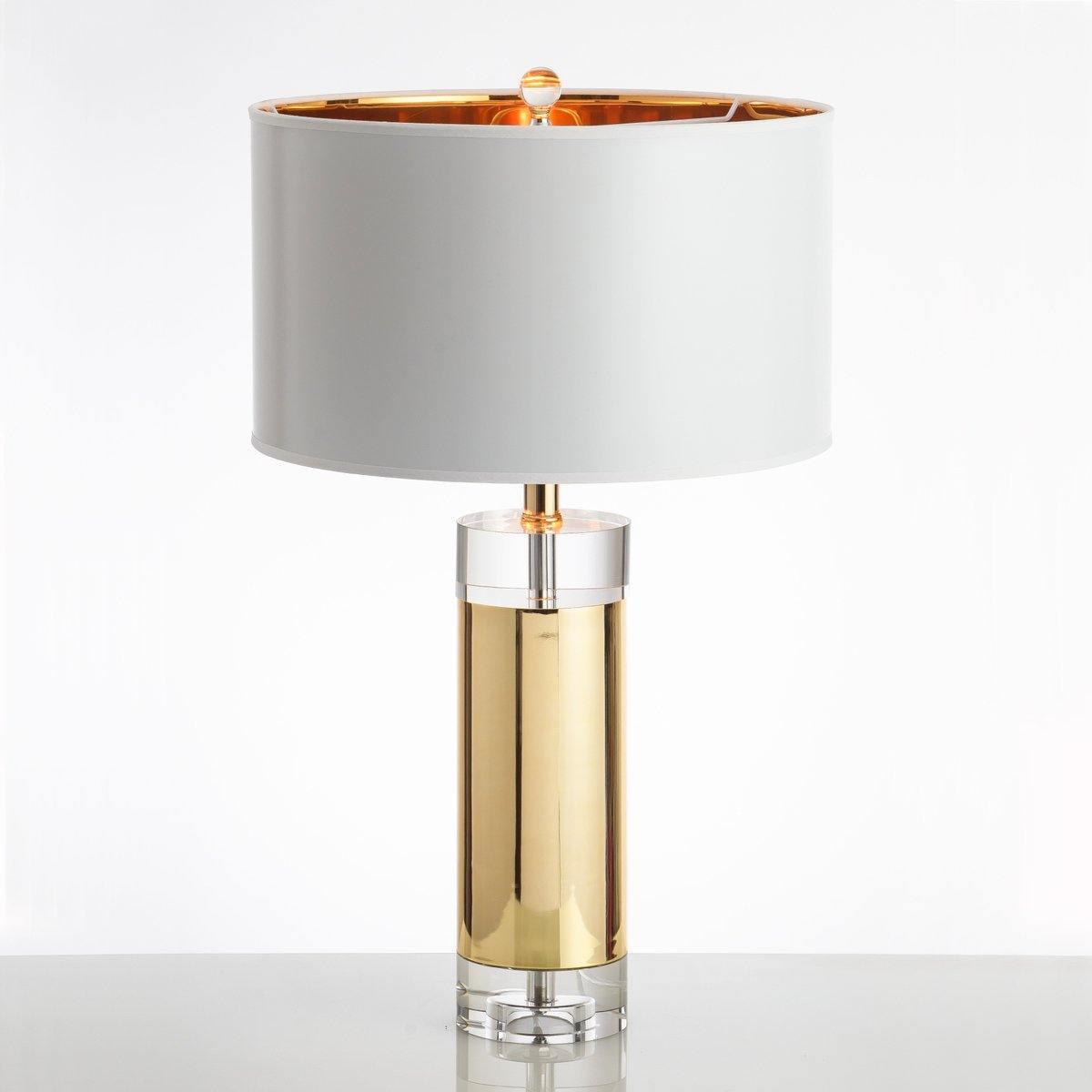 Parker Table Lamp | Metal & Linen | Gold Finish with White Shade