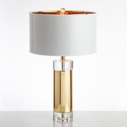 Parker Table Lamp | Metal & Linen | Gold Finish with White Shade