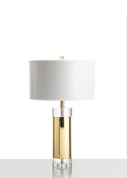 Parker Table Lamp | Metal & Linen | Gold Finish with White Shade