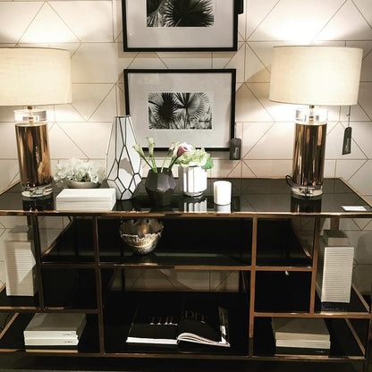 Parker Table Lamp | Metal & Linen | Gold Finish with White Shade