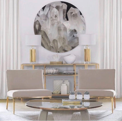Parker Table Lamp | Metal & Linen | Gold Finish with White Shade