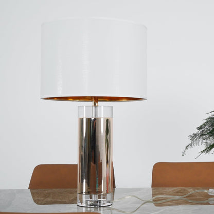 Parker Table Lamp | Metal & Linen | Gold Finish with White Shade