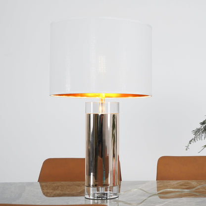 Parker Table Lamp | Metal & Linen | Gold Finish with White Shade