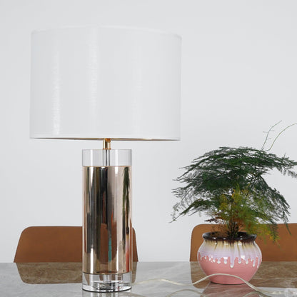 Parker Table Lamp | Metal & Linen | Gold Finish with White Shade