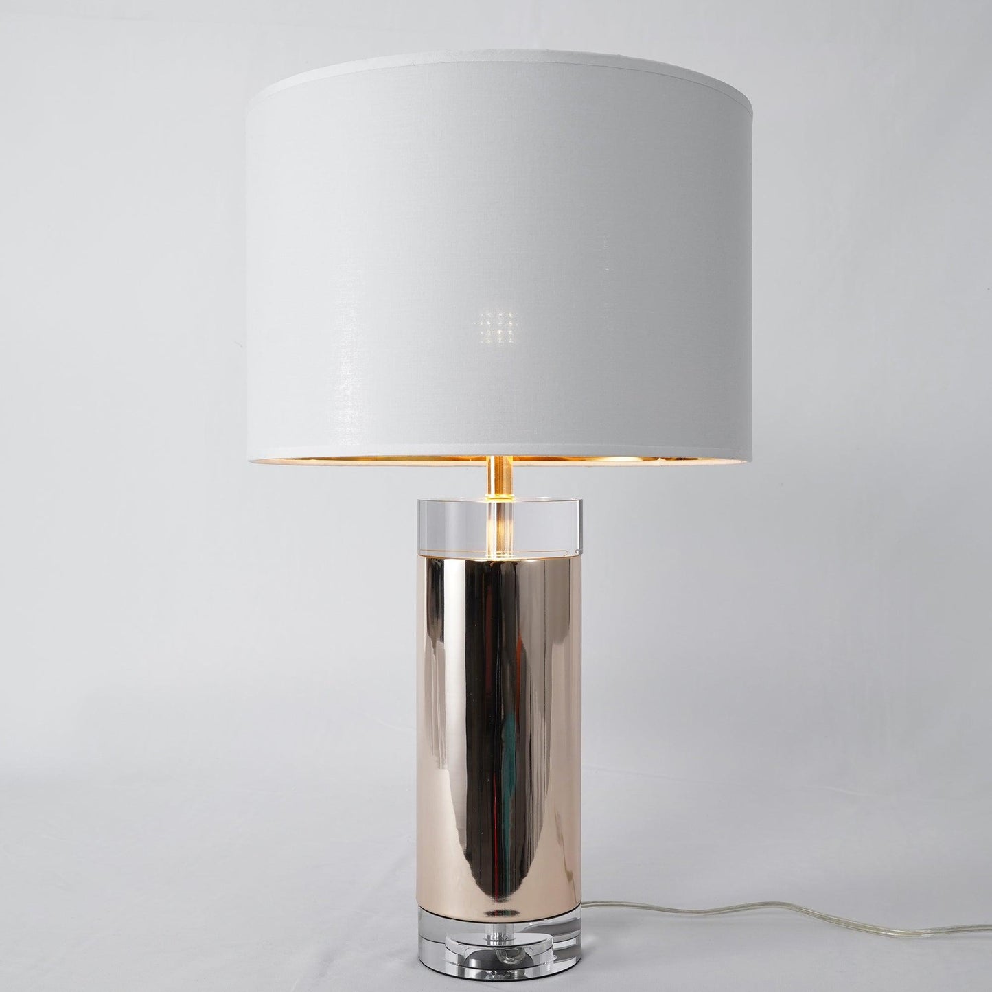 Parker Table Lamp | Metal & Linen | Gold Finish with White Shade