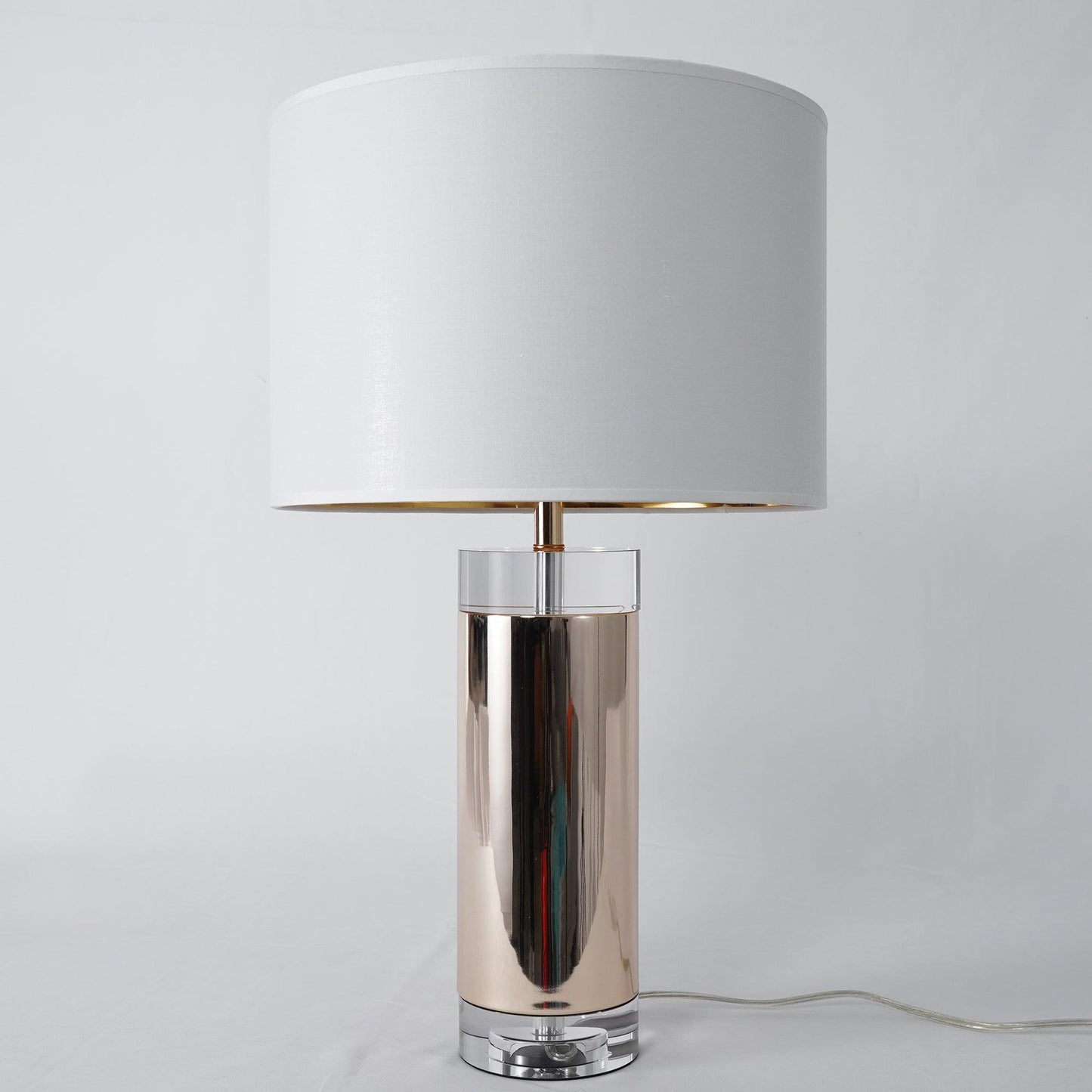 Parker Table Lamp | Metal & Linen | Gold Finish with White Shade