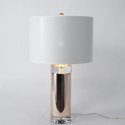 Parker Table Lamp | Metal & Linen | Gold Finish with White Shade