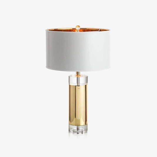 Parker Table Lamp | Metal & Linen | Gold Finish with White Shade