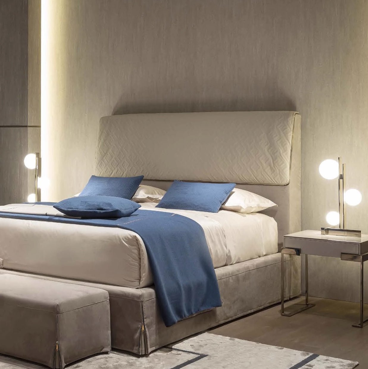 Pascal Table Lamp | Faux Copper Finish | White Glass Globes