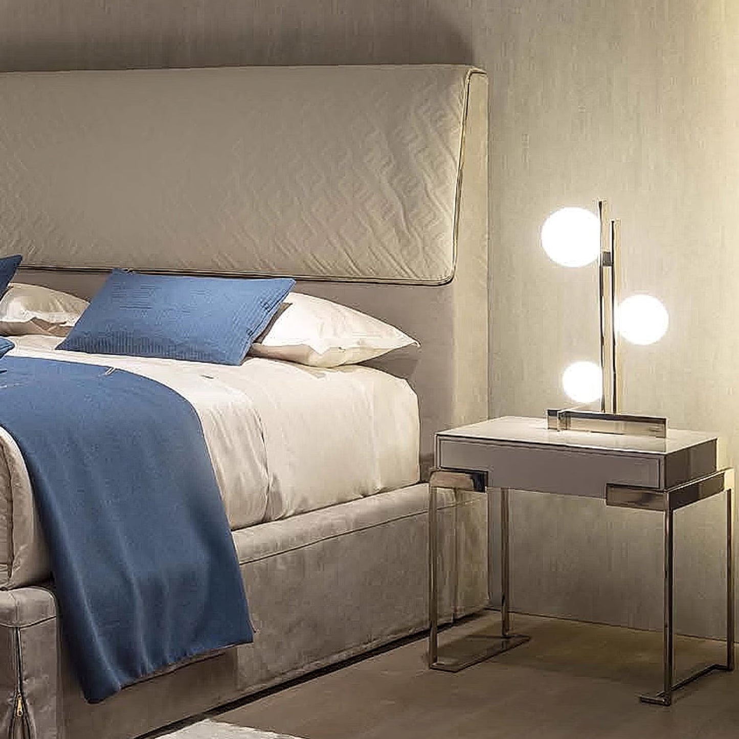 Pascal Table Lamp | Faux Copper Finish | White Glass Globes