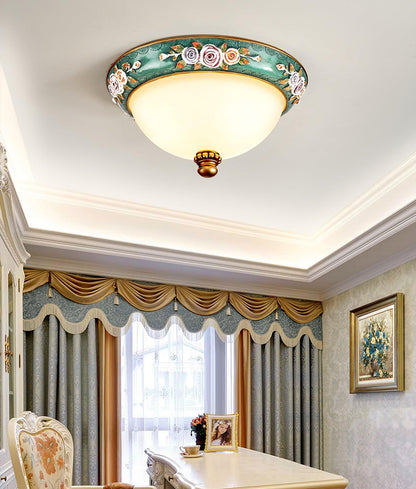 Pastoral Ceiling Light | Stained Glass & Resin | Blue & White, 3 Sizes Available