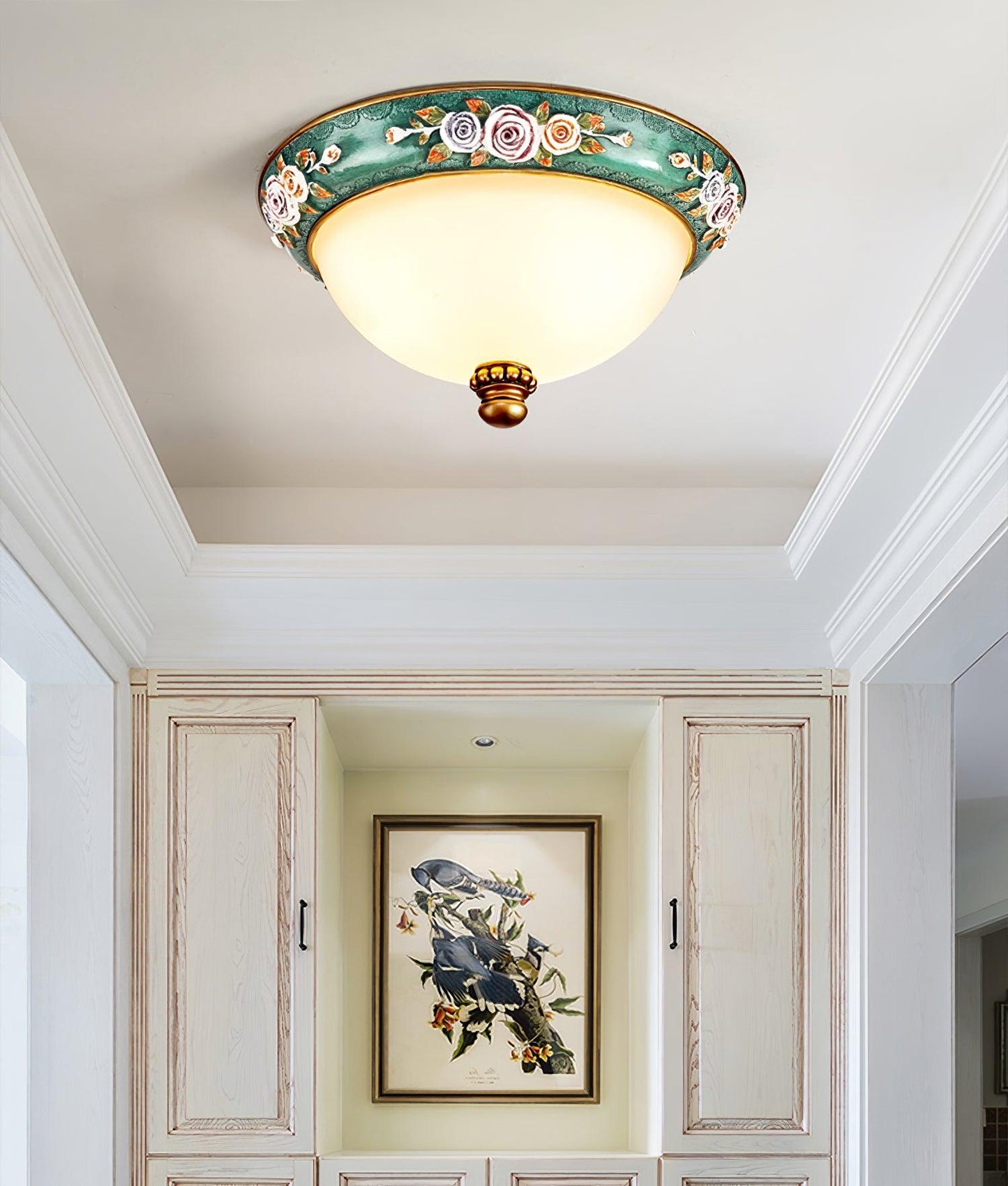 Pastoral Ceiling Light | Stained Glass & Resin | Blue & White, 3 Sizes Available