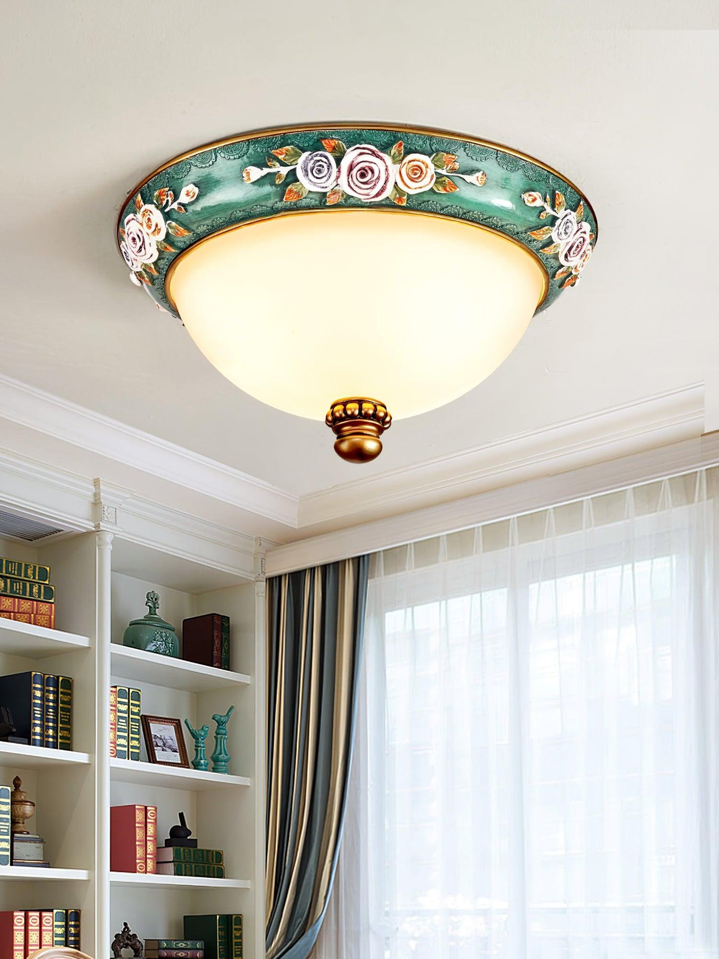 Pastoral Ceiling Light | Stained Glass & Resin | Blue & White, 3 Sizes Available