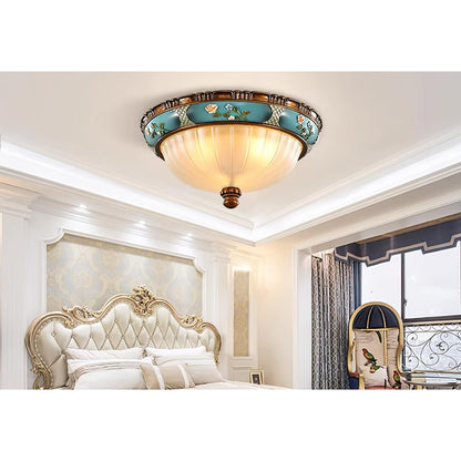 Pastoral Ceiling Light | Stained Glass & Resin | Blue & White, 3 Sizes Available
