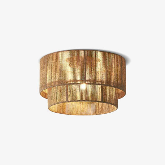 Patric Ceiling Light | Woven Hemp Rope | Brown | 3 Bulb Capacity