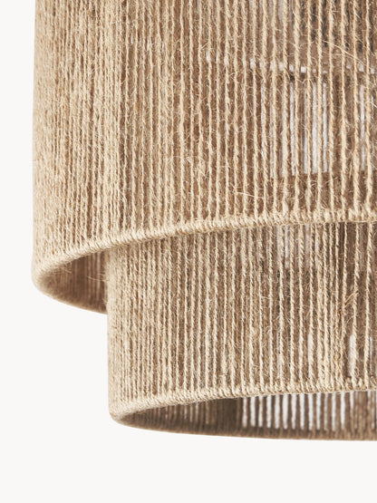 Patric Ceiling Light | Woven Hemp Rope | Brown | 3 Bulb Capacity