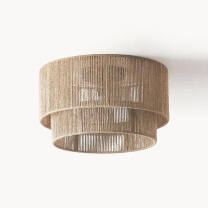 Patric Ceiling Light | Woven Hemp Rope | Brown | 3 Bulb Capacity