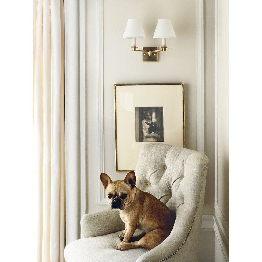 Pauline Wall Lamp | Polished Brass & White Shade | 1 Light