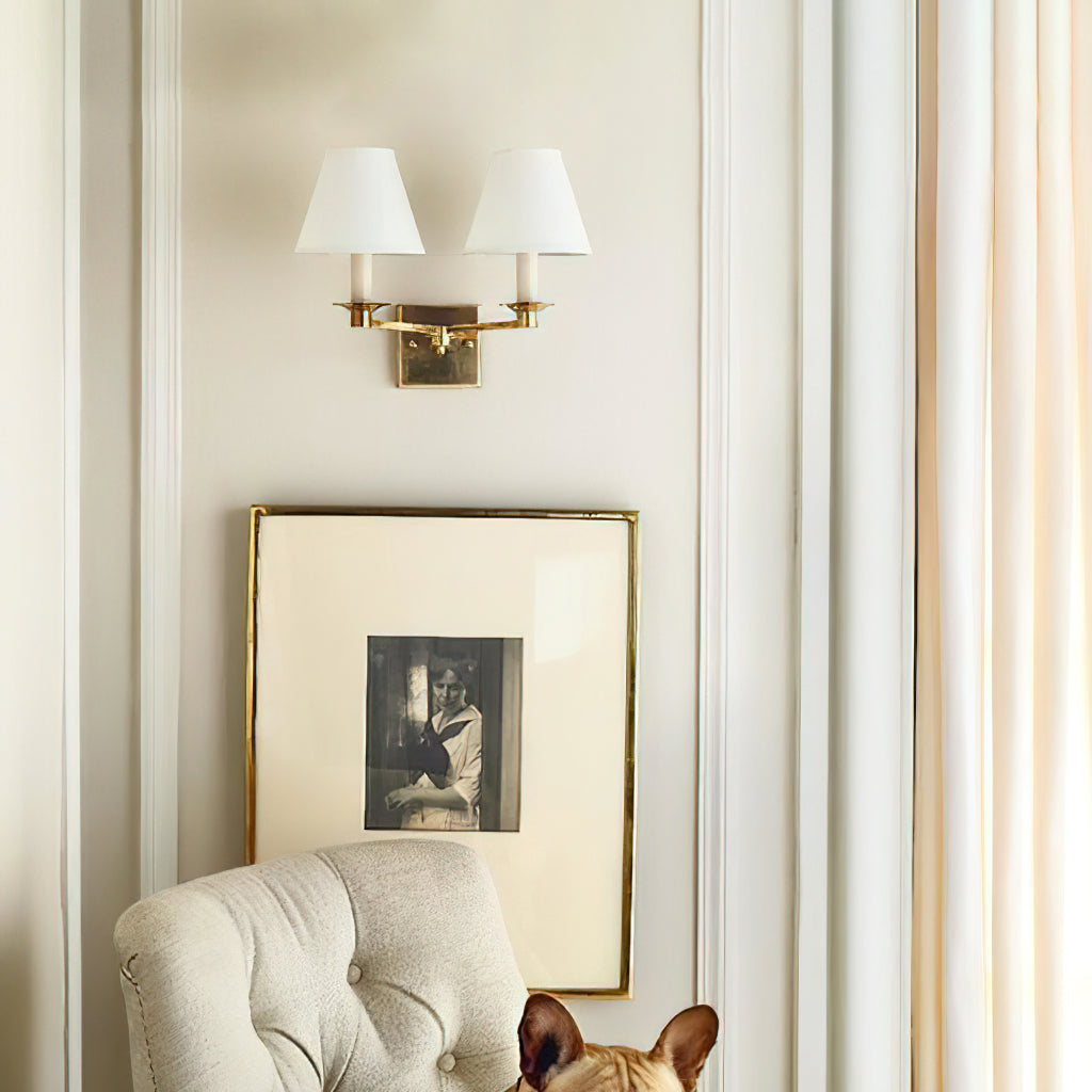 Pauline Wall Lamp | Polished Brass & White Shade | 1 Light