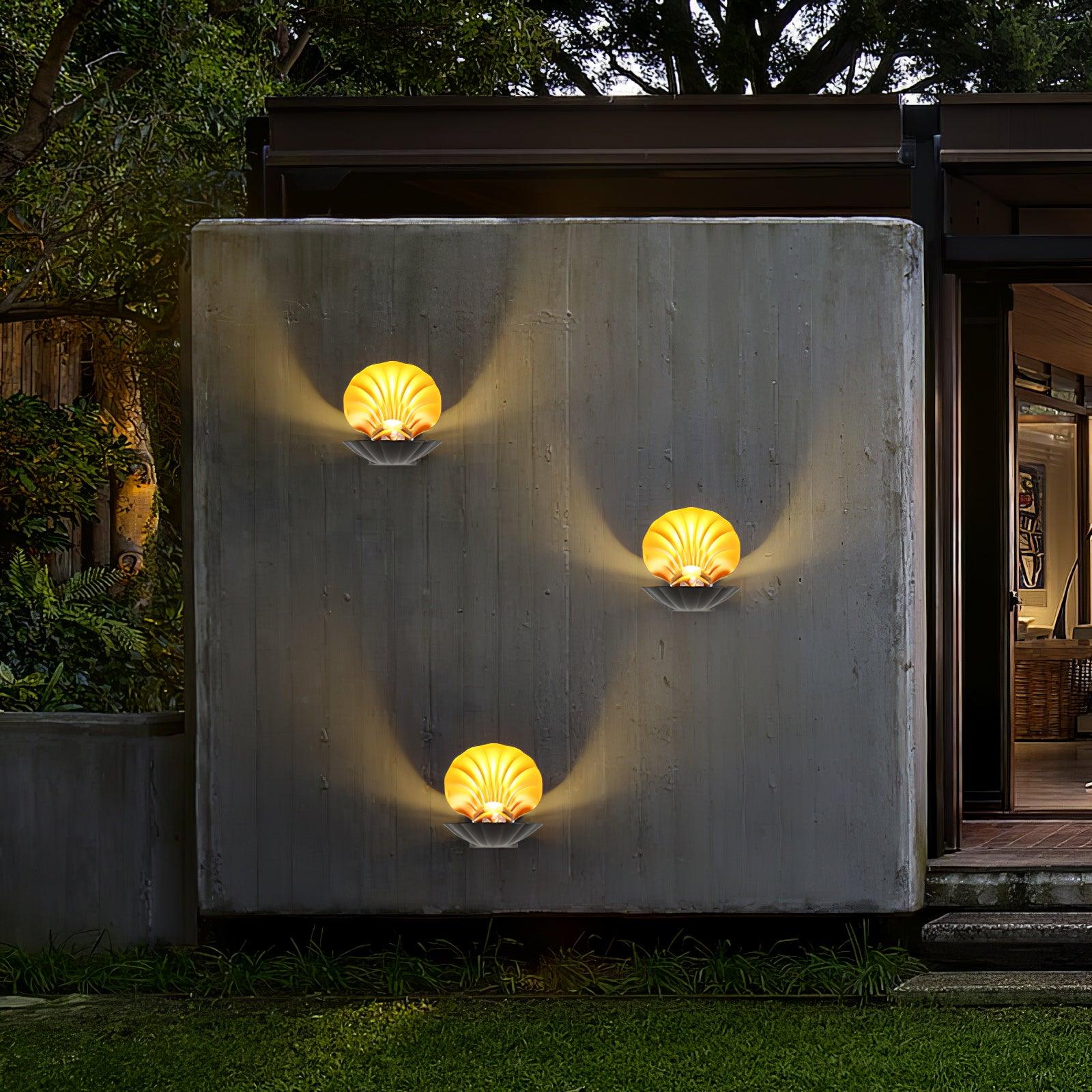 Pearl Clam Wall Light | Aluminum & Acrylic | Set of 2