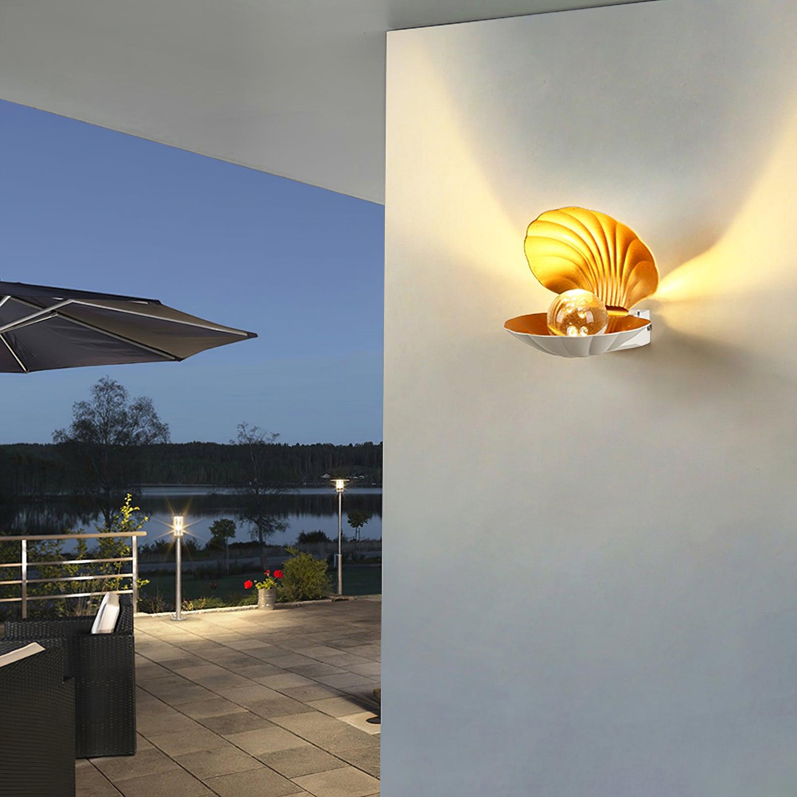 Pearl Clam Wall Light | Aluminum & Acrylic | Set of 2