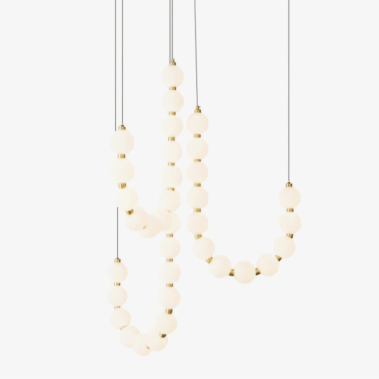 Pearl Necklace Chandelier | Brass & Acrylic | Adjustable Length
