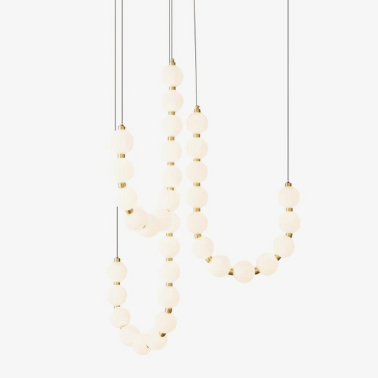 Pearl Necklace Chandelier | Brass & Acrylic | Adjustable Length
