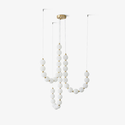 Pearl Necklace Chandelier | Brass & Acrylic | Adjustable Length