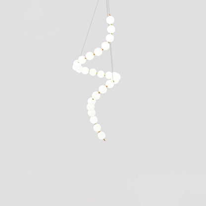 Pearl Necklace Chandelier | Brass & Acrylic | Adjustable Length