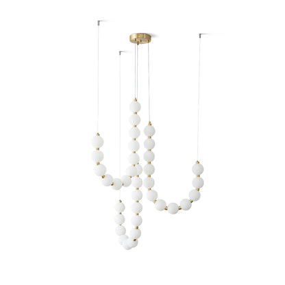 Pearl Necklace Chandelier | Brass & Acrylic | Adjustable Length