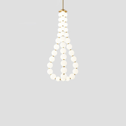 Pearl Necklace Chandelier | Brass & Acrylic | Adjustable Length