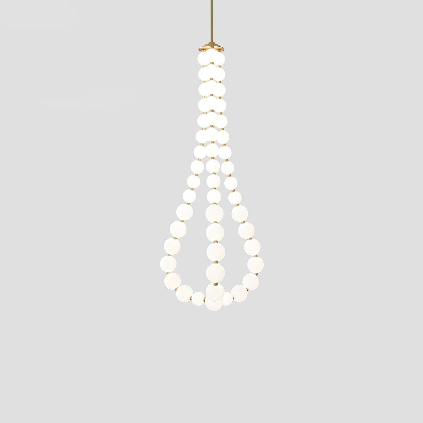 Pearl Necklace Chandelier | Brass & Acrylic | Adjustable Length