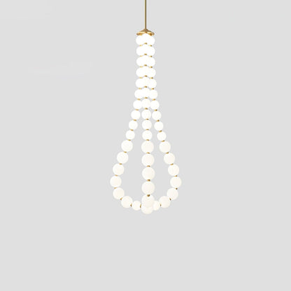 Pearl Necklace Chandelier | Brass & Acrylic | Adjustable Length
