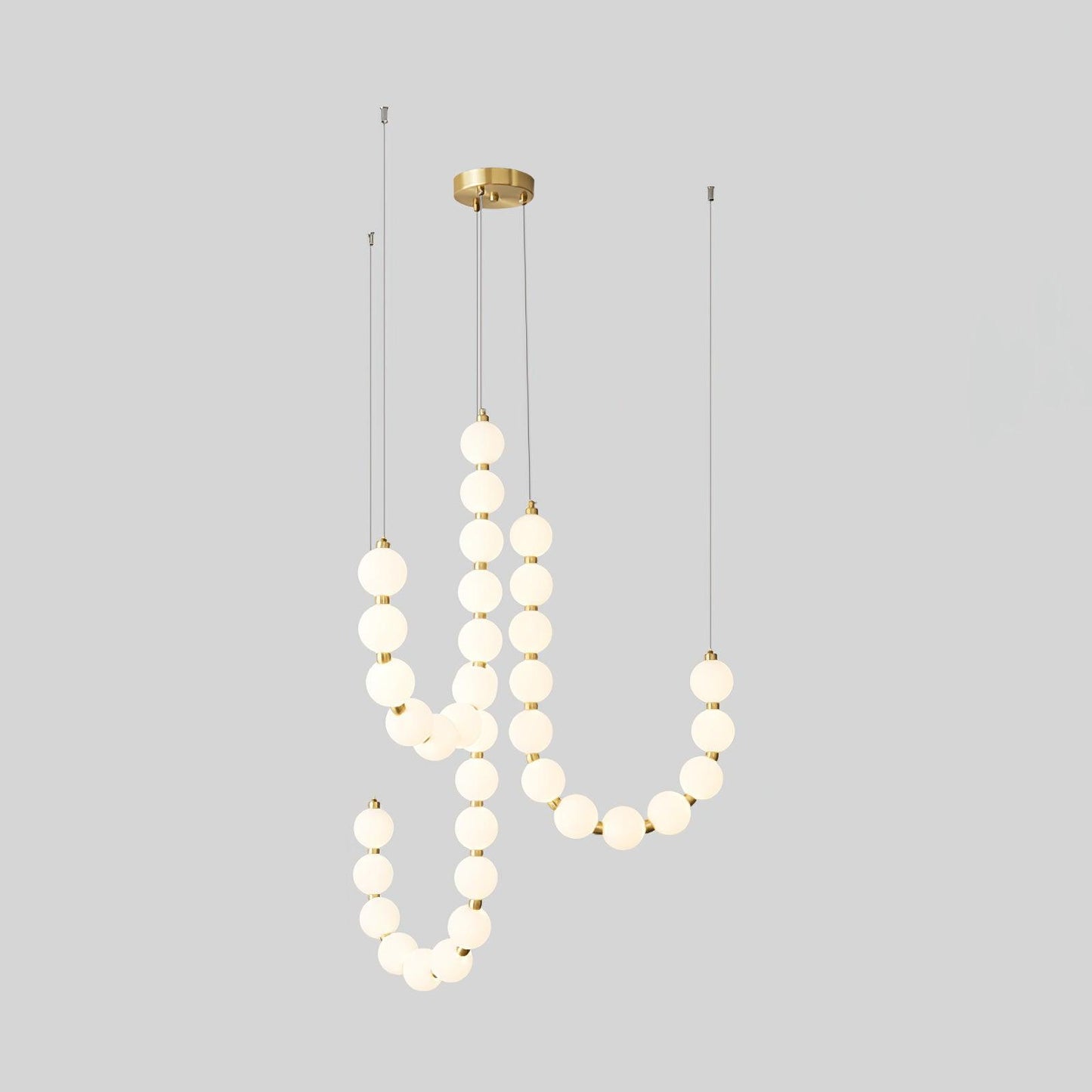Pearl Necklace Chandelier | Brass & Acrylic | Adjustable Length