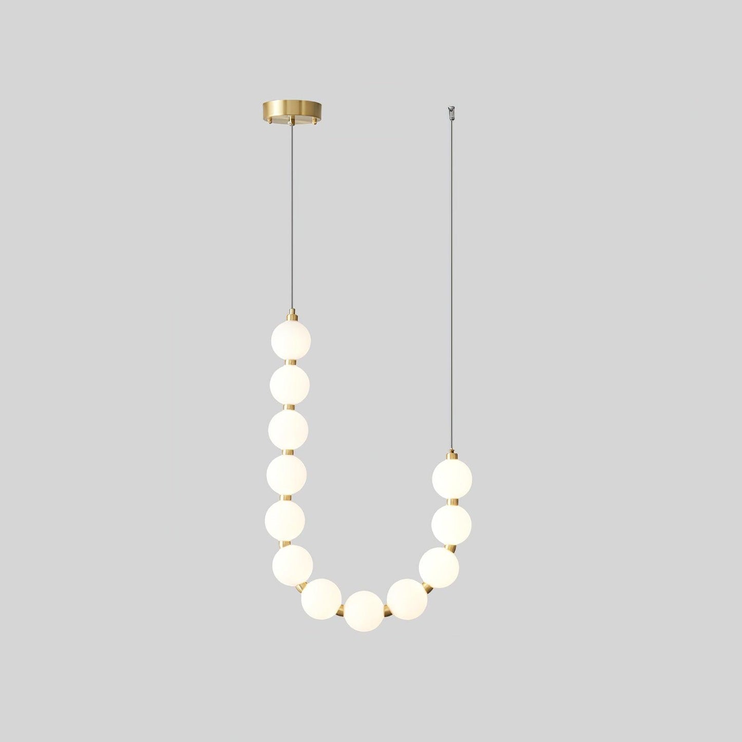 Pearl Necklace Chandelier | Brass & Acrylic | Adjustable Length