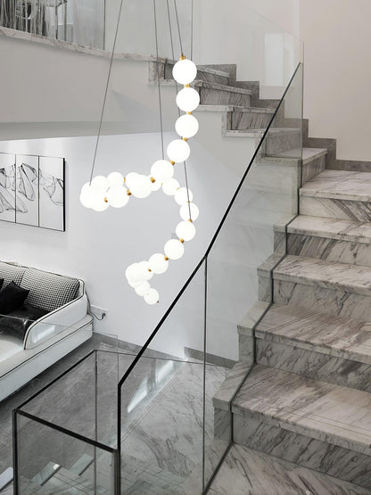 Pearl Necklace Chandelier | Brass & Acrylic | Adjustable Length