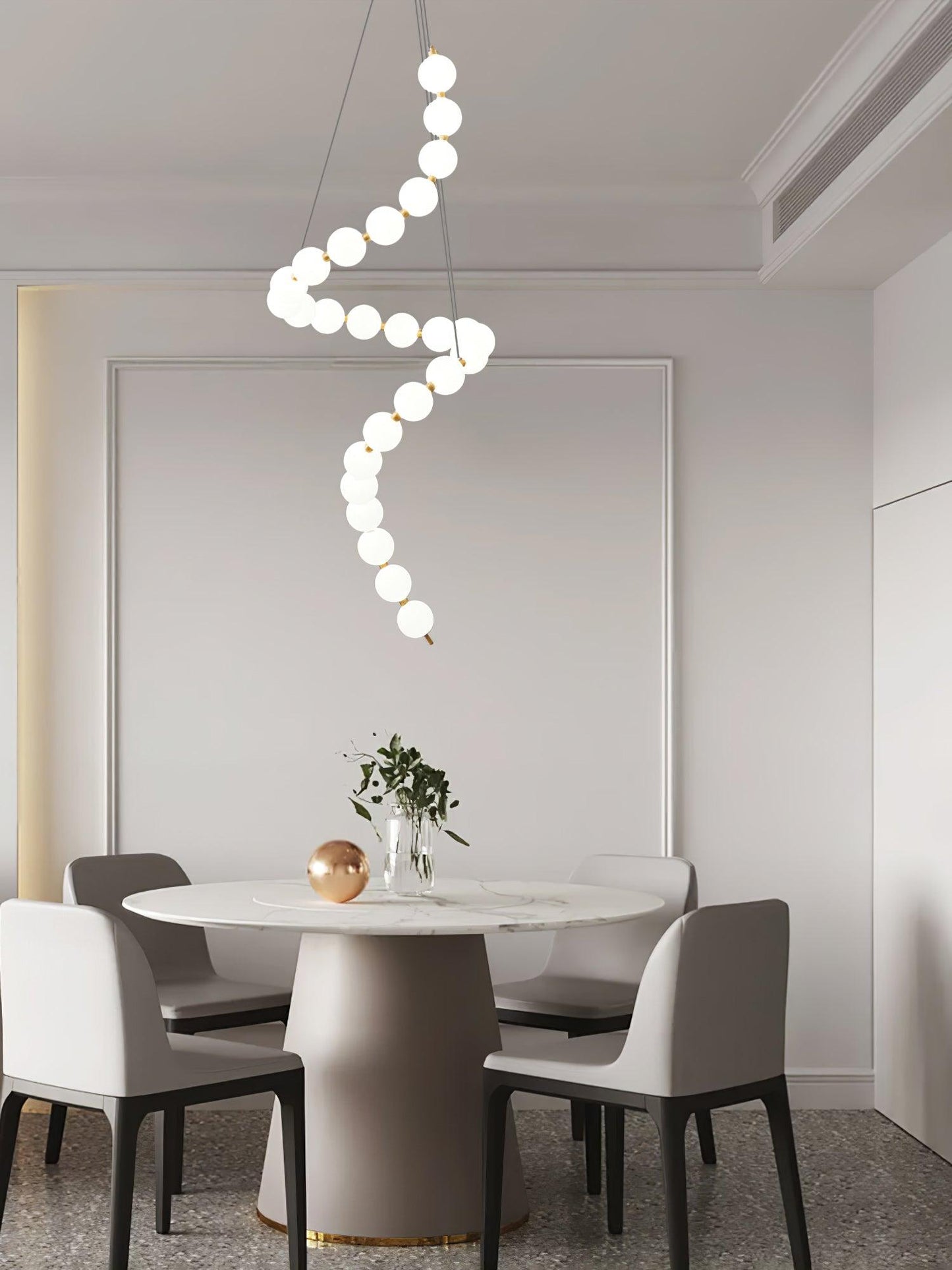 Pearl Necklace Chandelier | Brass & Acrylic | Adjustable Length