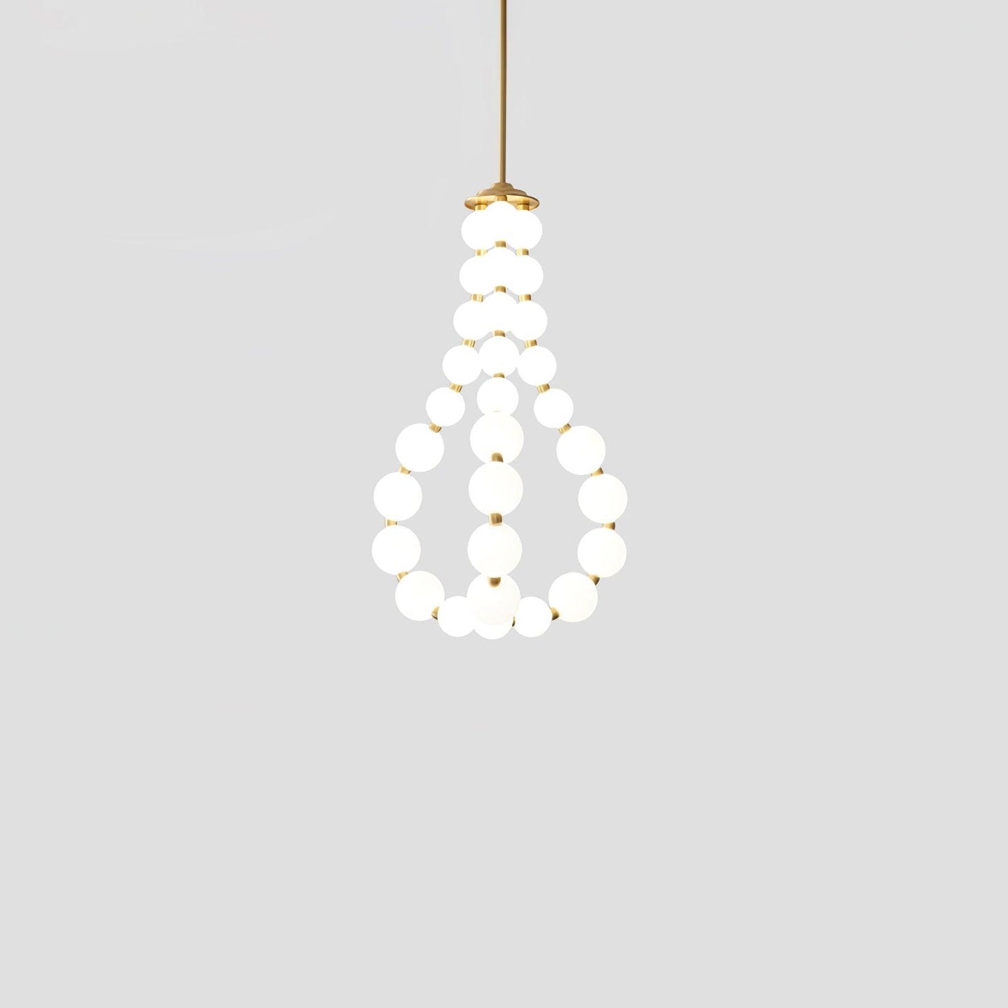 Pearl Necklace Chandelier | Brass & Acrylic | Adjustable Length