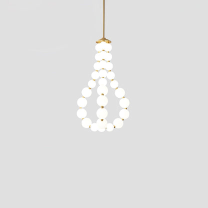 Pearl Necklace Chandelier | Brass & Acrylic | Adjustable Length