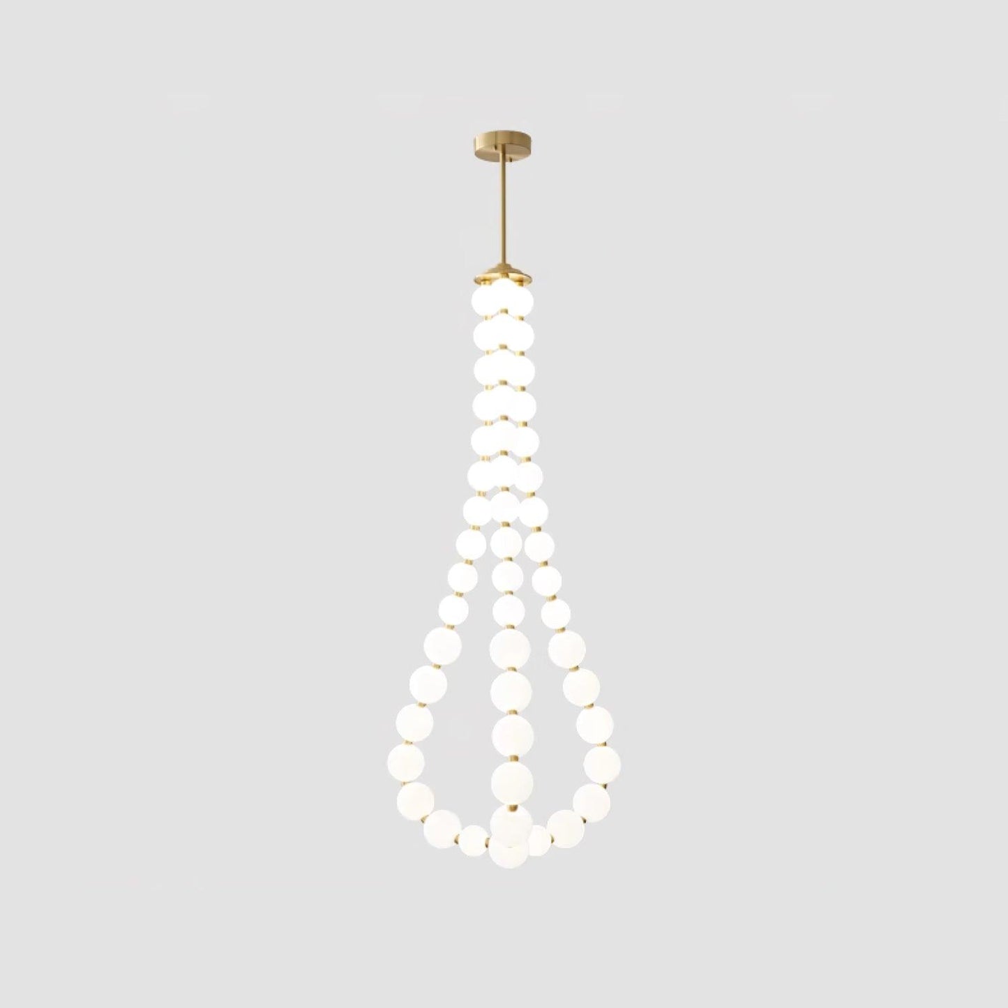 Pearl Necklace Chandelier | Brass & Acrylic | Adjustable Length