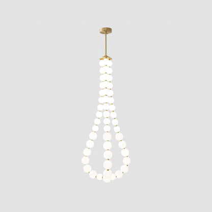 Pearl Necklace Chandelier | Brass & Acrylic | Adjustable Length