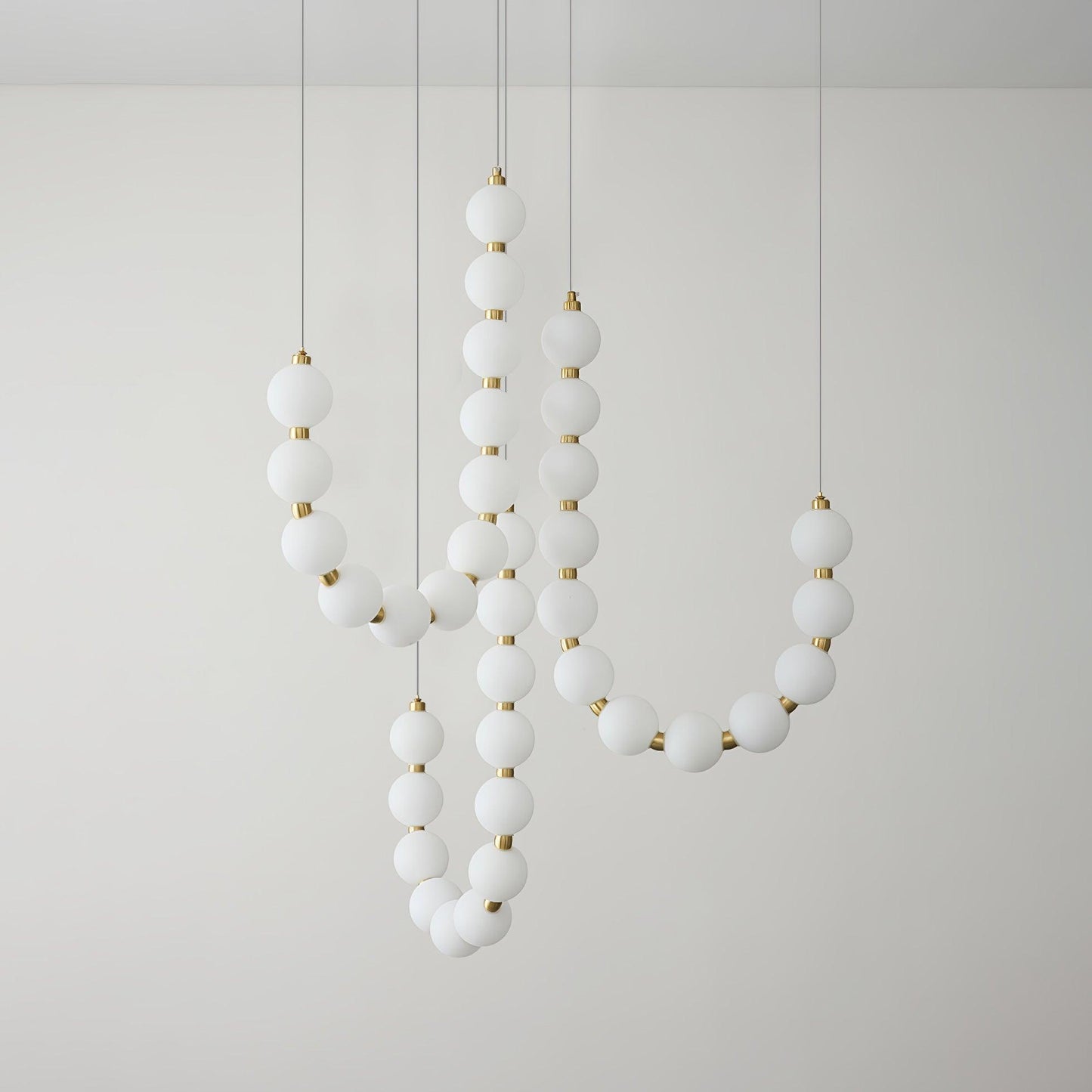 Pearl Necklace Chandelier | Brass & Acrylic | Adjustable Length