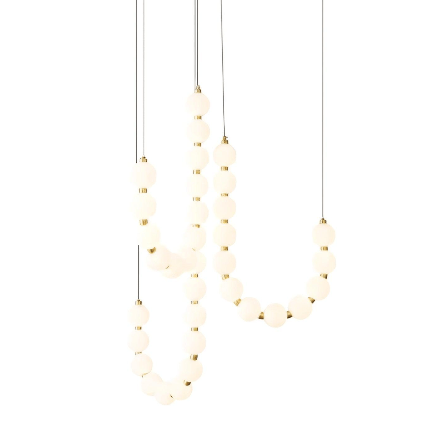 Pearl Necklace Chandelier | Brass & Acrylic | Adjustable Length