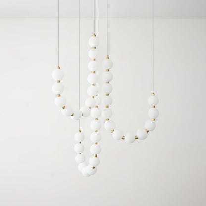 Pearl Necklace Chandelier | Brass & Acrylic | Adjustable Length